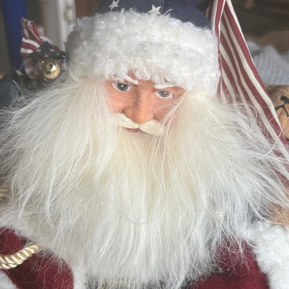 Patriotic Santa Claus Holiday Figurine 18”tall - Picture 2 of 7